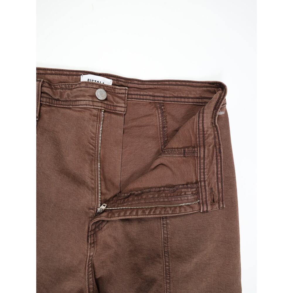 Pistola Rust Wide Leg Raw Hem Jeans 31 High Rise Front Seam Boho Western Chic - Picture 6 of 15